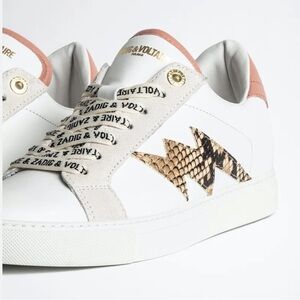 NEW ZADIG & VOLTAIRE ZV 1747 Leather Wild Bolt desert Low Top luxury Sneakers 40